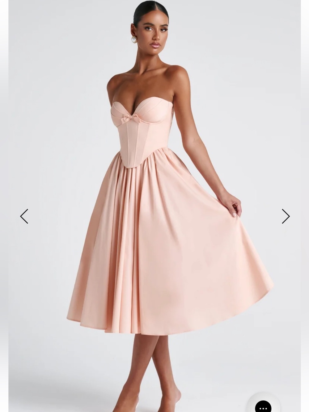 Babyboo NWT Women Medium Pink Soft Peach Prim Midi Dress Balletcore Princess - Picture 2 of 15